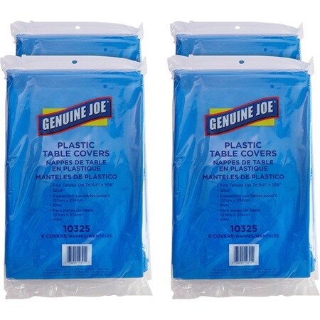 Genuine Joe TABLECOVER, PLASTC, 54X108, BE, 4PK GJO10325CT